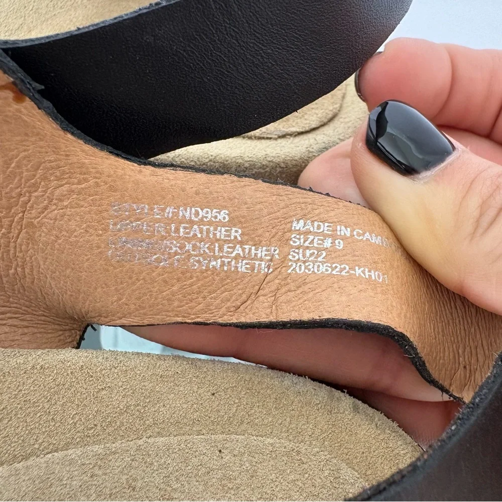 MADEWELL The Addie Leather Ankle Strap Sandals Lug Sole Black Size 9 - Picture 8 of 10